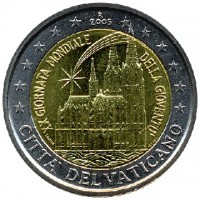 Vaticaan 2 euro 2005 Wereld Jongerendagen in Keulen BU in blister